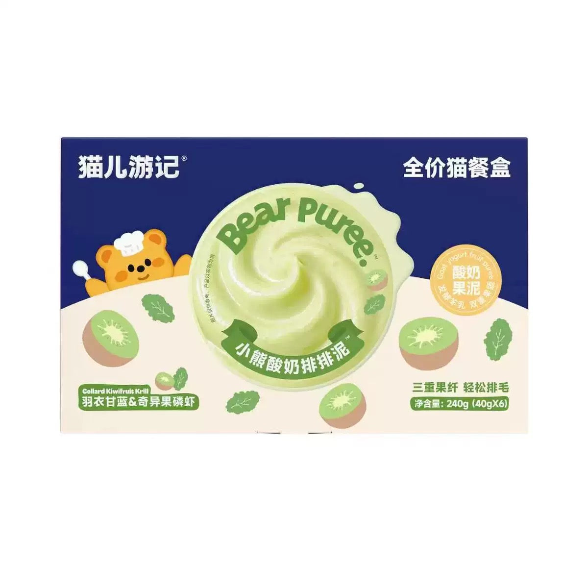 Bear Puree Fruit Yogurt Bowl Complete Meal Box🐱40g*6