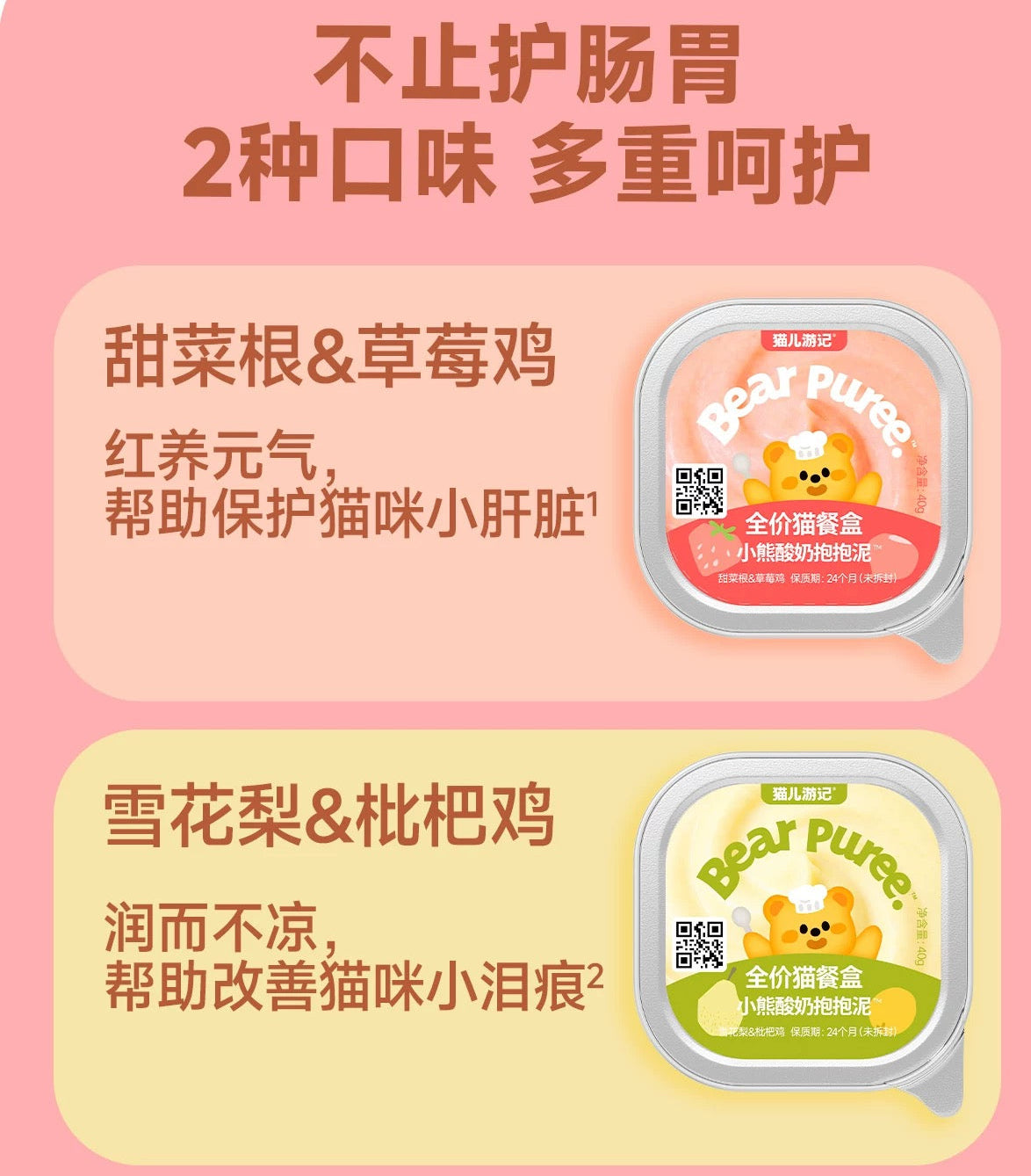 Bear Puree Fruit Yogurt Bowl Complete Meal Box🐱40g*6