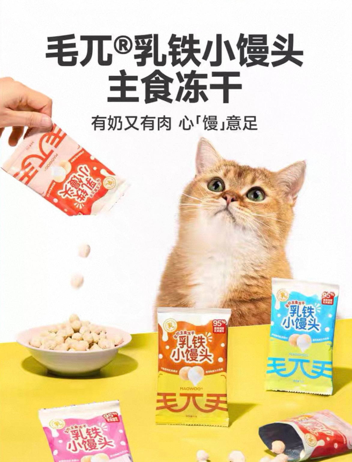 Freeze Dried Xiao Mantou Milk & Meat Steam Bun🐶🐱12g*5