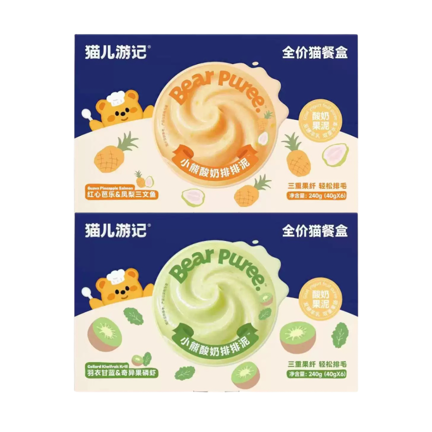 Bear Puree Fruit Yogurt Bowl Complete Meal Box🐱40g*6