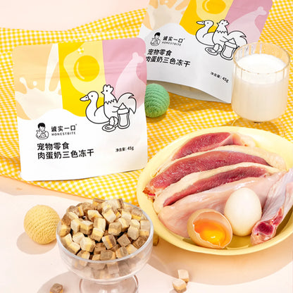 Tri-Color Freeze Dried Meat Egg & Milk Cube🐶🐱45g